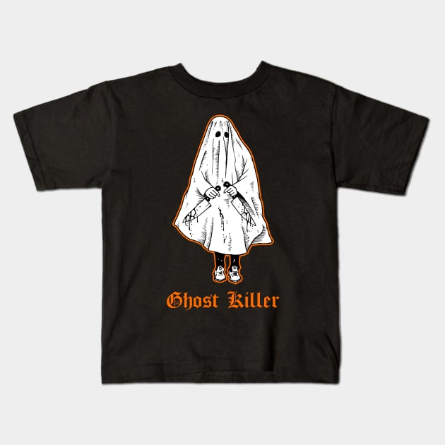 Ghost Killer Halloween Costume Kids T-Shirt by btcillustration